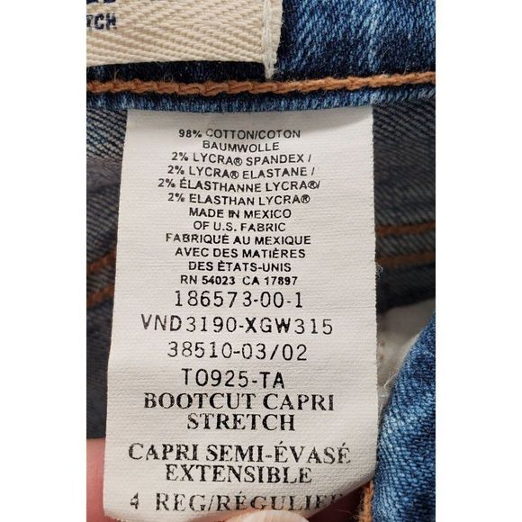 Gap Womens Boot Cut Capri Jeans Stretch Blue Size 4 Y2K - Picture 6 of 8